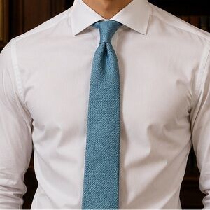Kiton Sky Blue Textured Silk Tie